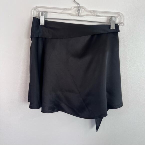 ARE YOU AM I Lilja Silk Wrap Mini  Skirt Black Sz XS - Picture 5 of 8